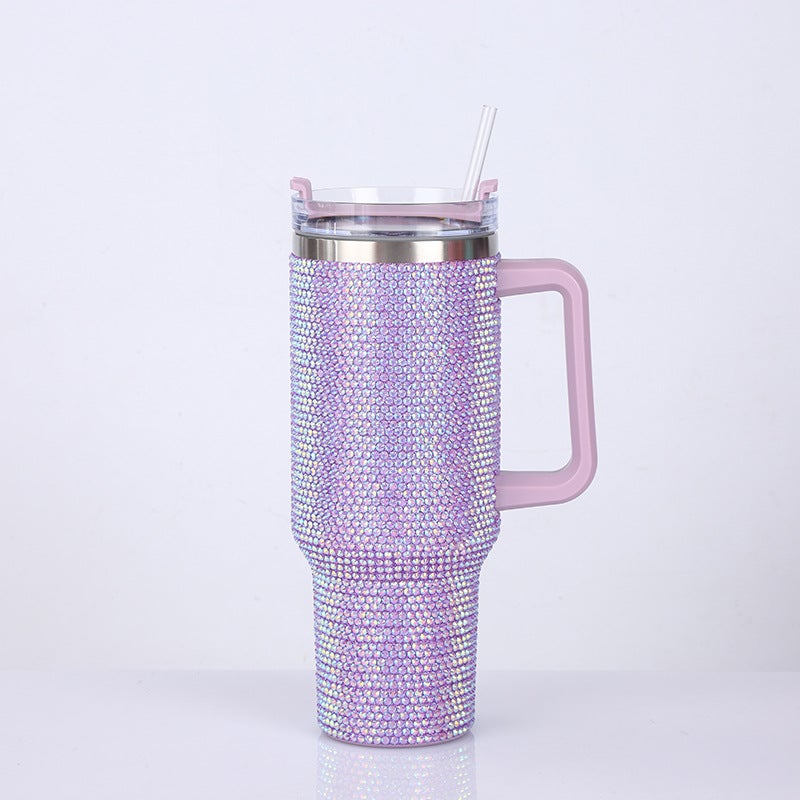 New Diamond 40Oz Stick Drill Handle Car Cup Handle Large Capacity Ice Cup Vacuum Suction Cup - Image 3